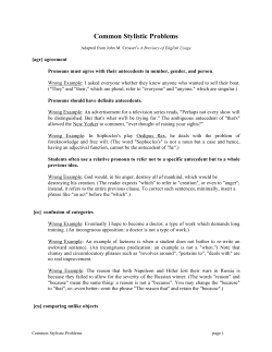 Common Stylistic Problems