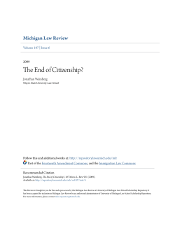 The End of Citizenship? - University of Michigan Law School