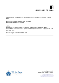 Demand for rail travel and the effects of external factors