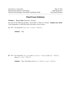 Final Exam Solutions