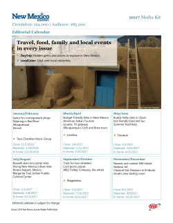 2017 Editorial Calendar