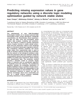 Predicting missing expression values in gene regulatory networks