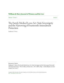 The Family Medical Leave Act: State Sovereignty and the Narrowing
