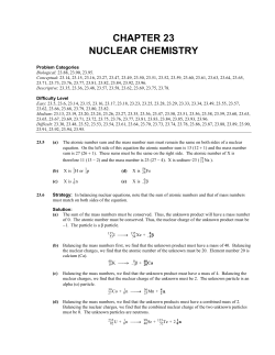 CHAPTER 23 NUCLEAR CHEMISTRY