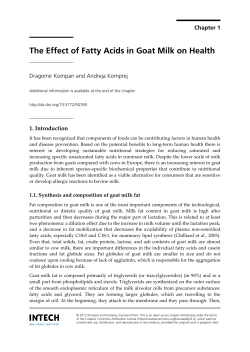 The Effect of Fatty Acids in Goat Milk on Health