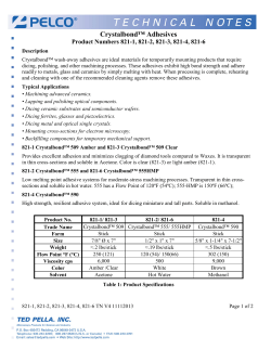 Crystalbond&trade; Adhesives