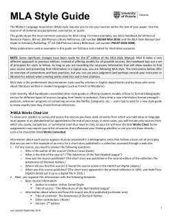 MLA Style Guide