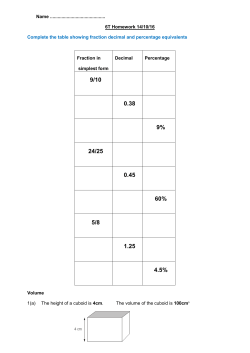 9/10 0.38 9% 24/25 0.45 60% 5/8 1.25 4.5%