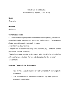 Fifth Grade Social Studies Curriculum Map (Update, June, 2015