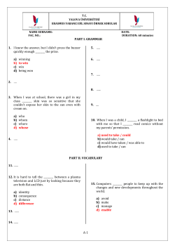 PART I - Yalova &Uuml;niversitesi