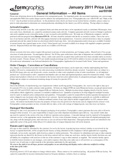 Price List - Formgraphics, Inc.