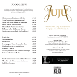 Drinks Menu - JuJu Chelsea