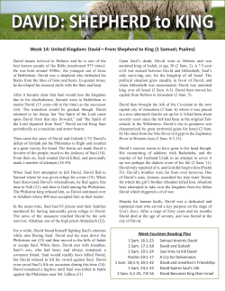 DAVID: SHEPHERD to KING