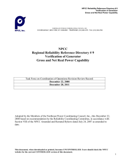 NPCC Directory 9 Generator Real Power Verification