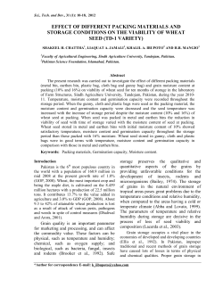 effect of different packing materials and storage conditions on the