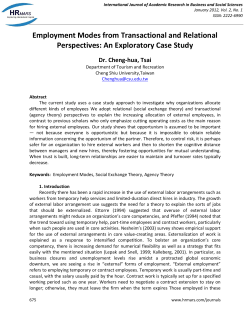 Employment Modes from Transactional and Relational Perspectives