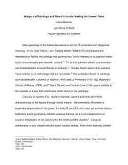 Allegorical Paintings and Alberti`s Istoria