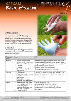 Basic hygiene - The Deer Initiative