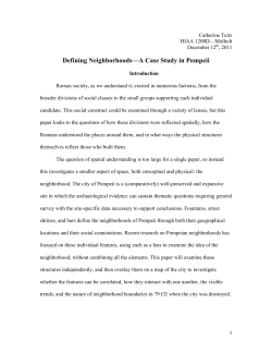 Defining Neighborhoods&mdash;A Case Study in Pompeii