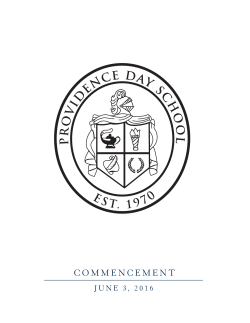 JUNE 3, 2016 - Providence Day School