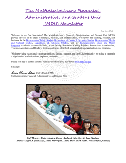 The Multidisciplinary Financial, Administrative, and Student Unit
