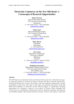 Electronic Commerce on the New Silk Road: A
