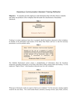 Hazardous Communication Standard Training Refresher