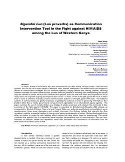 Sigendni Luo (Luo proverbs) - international journal of