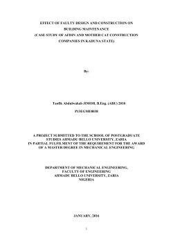 i EFFECT OF FAULTY DESIGN AND CONSTRUCTION ON