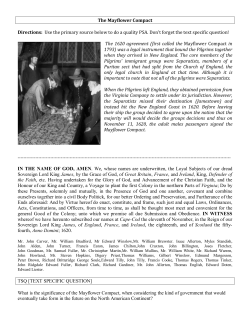 The Mayflower Compact Directions: Use the primary source below to