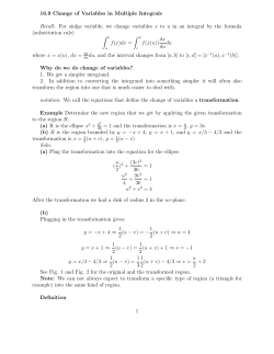 Notes for Change of Variables in Multiple Integrals