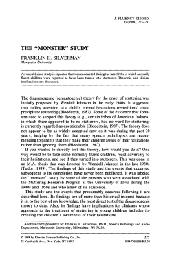 THE &ldquo;MONSTER&rdquo; STUDY