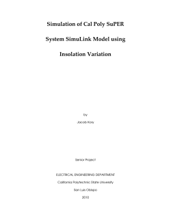 Simulation of Cal Poly SuPER System SimuLink Model using