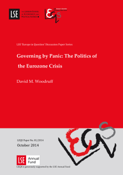 Governing by Panic: The Politics of the Eurozone Crisis