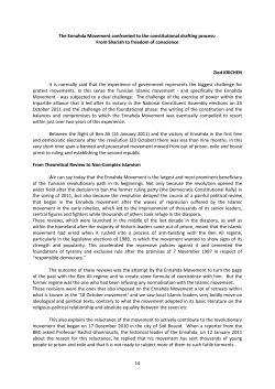 14 The Ennahda Movement confronted to the constitutional drafting