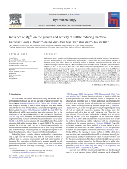 Influence of Mg2+ on the growth and activity of sulfate reducing