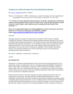 Technology as a catalyst for change