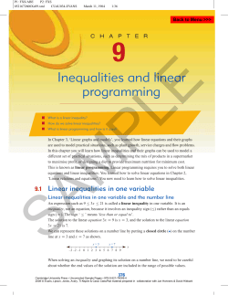 Inequalities and linear programming