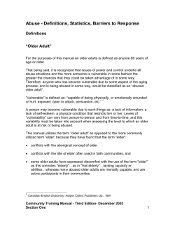 Abuse - Definitions, Statistics, Barriers to Response