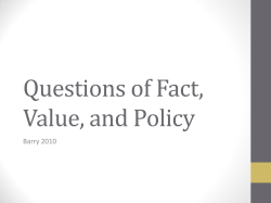 Questions of Fact, Value, and Policy
