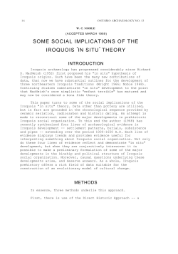 some social implications of the iroquois in situ theory