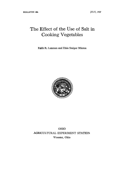 The Effect of the Use of Salt in Cooking Vegetables