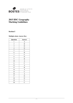 2015 HSC Geography Marking Guidelines