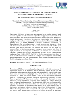 Acoustic Performance of Green Polymer Foam from