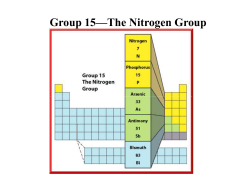 Group 15&mdash;The Nitrogen Group