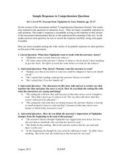 Sample Responses to Comprehension Questions