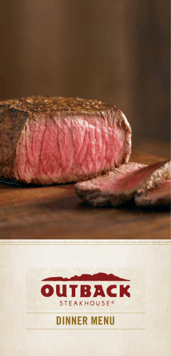 dinner menu - Outback Steakhouse Niagara Falls