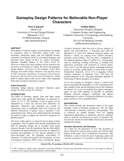 Gameplay Design Patterns for Believable Non-Player
