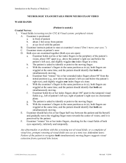 Neurologic Exam Evaluation Checklist