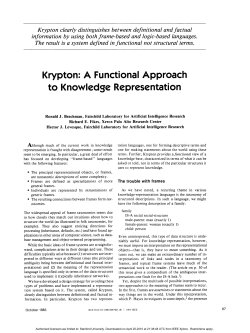 Krypton: A Functional Approach to Knowledge Representation
